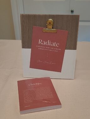 Wooden Clip Photo Display with Rust Red Card Accent